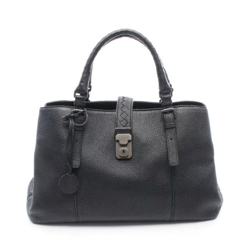 Bottega Veneta Intrecciato Roma Bag Handbag Leather Black